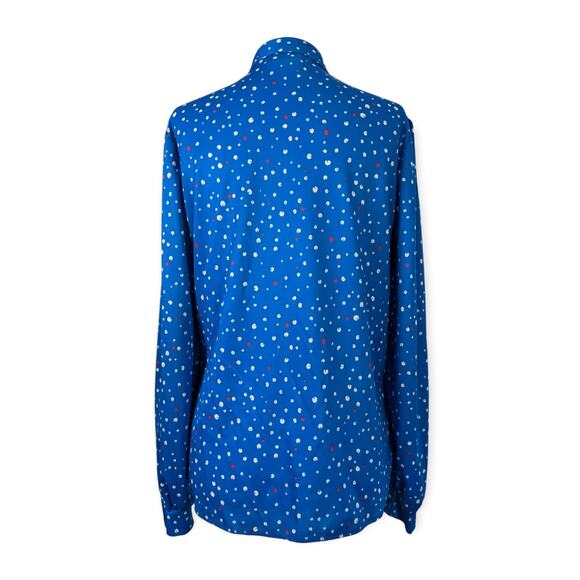 Vintage 70s Band Collar Henley Blouse - Picture 6 of 11